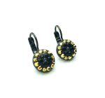 Mariana Earrings Alluring Jet & Gold Foil Austrian Crystals Courage Inspiration Coll. - Image 3