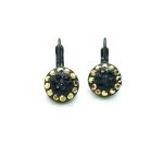 Mariana Earrings Alluring Jet & Gold Foil Austrian Crystals Courage Inspiration Coll.