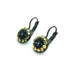 Mariana Earrings Alluring Jet & Gold Foil Austrian Crystals Courage Inspiration Coll. - Image 2