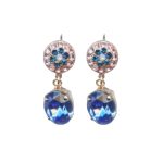 Mariana Earrings Sophisticated Blues & Lt Rose Austrian Crystals Kiss From A Rose Songbook Coll. - Image 3