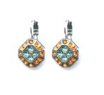 Mariana Earrings Sassy Octagon Shaped in Sun & Lt Sapphire Austrian Crystals Serengetti Africa Coll.