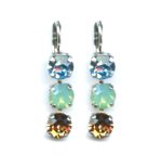 Mariana Earrings Triple Tier Multicolor Austrian Crystals Forget Me Not East Meets West Coll. - Image 3