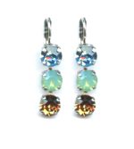 Mariana Earrings Triple Tier Multicolor Austrian Crystals Forget Me Not East Meets West Coll. - Image 2