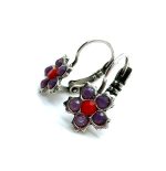 Earrings By Mariana Woman Timeless Opal and Red Swarovski Crystals - Image 3