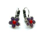 Earrings By Mariana Woman Timeless Opal and Red Swarovski Crystals