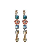 Mariana Earrings Multi Tier Floral in Multicolor Austrian Crystals Tinsel Winter Wonderland Coll. - Image 3