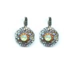 Mariana Earrings Floral in AB, Chrysolite Opal & Chocolate Brown Austrian Crystals East Meets West Coll.
