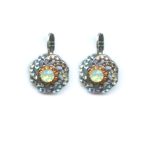 Mariana Earrings Floral in AB, Chrysolite Opal & Chocolate Brown Austrian Crystals East Meets West Coll. - Image 2