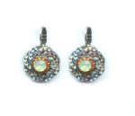 Mariana Earrings Floral in AB, Chrysolite Opal & Chocolate Brown Austrian Crystals East Meets West Coll. - Image 3