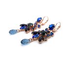Mariana Earrings Electra Odyssey Coll. Dangling Chandelier Blues Austrian Crystals