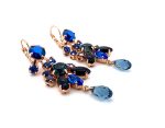 Mariana Earrings Electra Odyssey Coll. Dangling Chandelier Blues Austrian Crystals - Image 2