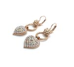 Mariana Earrings Dangling Heart Shape Opals & AB Austrian Crystals Snowflake Winter Wonderland Coll. - Image 3