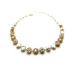 Mariana Necklace Timeless Pearl Mineral, Clear, Opal & Golden Shadow Austrian Crystals My Treasures Coll.