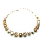 Mariana Necklace Timeless Pearl Mineral, Clear, Opal & Golden Shadow Austrian Crystals My Treasures Coll.