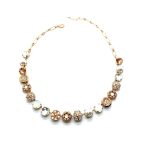 Mariana Necklace Timeless Pearl Mineral, Clear, Opal & Golden Shadow Austrian Crystals My Treasures Coll. - Image 2