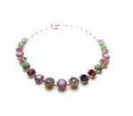 Mariana Necklace Exude Elegance Green Aventurine Mineral & Purples Austrian Crystals Levander Botanica Coll.