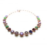 Mariana Necklace Exude Elegance Green Aventurine Mineral & Purples Austrian Crystals Levander Botanica Coll.