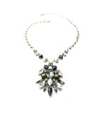 Mariana Necklace Elegant Snowflake Obs, White Shell, Pyrite Mineral & Multicolor Austrian Crystals Zulu Africa Coll. - Image 2