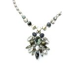 Mariana Necklace Elegant Snowflake Obs, White Shell, Pyrite Mineral & Multicolor Austrian Crystals Zulu Africa Coll.