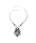 Mariana Necklace Elegant Snowflake Obs, White Shell, Pyrite Mineral & Multicolor Austrian Crystals Zulu Africa Coll. - Image 3