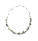 Mariana Necklace Sophisticated Floral in Pearls, Clear & Topaz Austrian Crystals My Treasures Coll. - Image 3