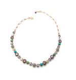 Mariana Necklace Elegant Howlite Chinese Turq Mineral & Mutlicolor Austrian Crystals St Lucia Caribbean Life Coll. - Image 3