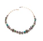 Mariana Necklace Elegant Howlite Chinese Turq Mineral & Mutlicolor Austrian Crystals St Lucia Caribbean Life Coll.