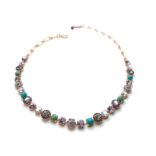 Mariana Necklace Elegant Howlite Chinese Turq Mineral & Mutlicolor Austrian Crystals St Lucia Caribbean Life Coll.