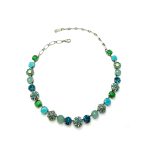 Necklace By Mariana Woman Exquisite Turquoise Mineral and Pacific Opal Swarovski Crystals - Image 3