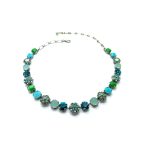 Necklace By Mariana Woman Exquisite Turquoise Mineral and Pacific Opal Swarovski Crystals - Image 2