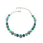 Necklace By Mariana Woman Exquisite Turquoise Mineral and Pacific Opal Swarovski Crystals