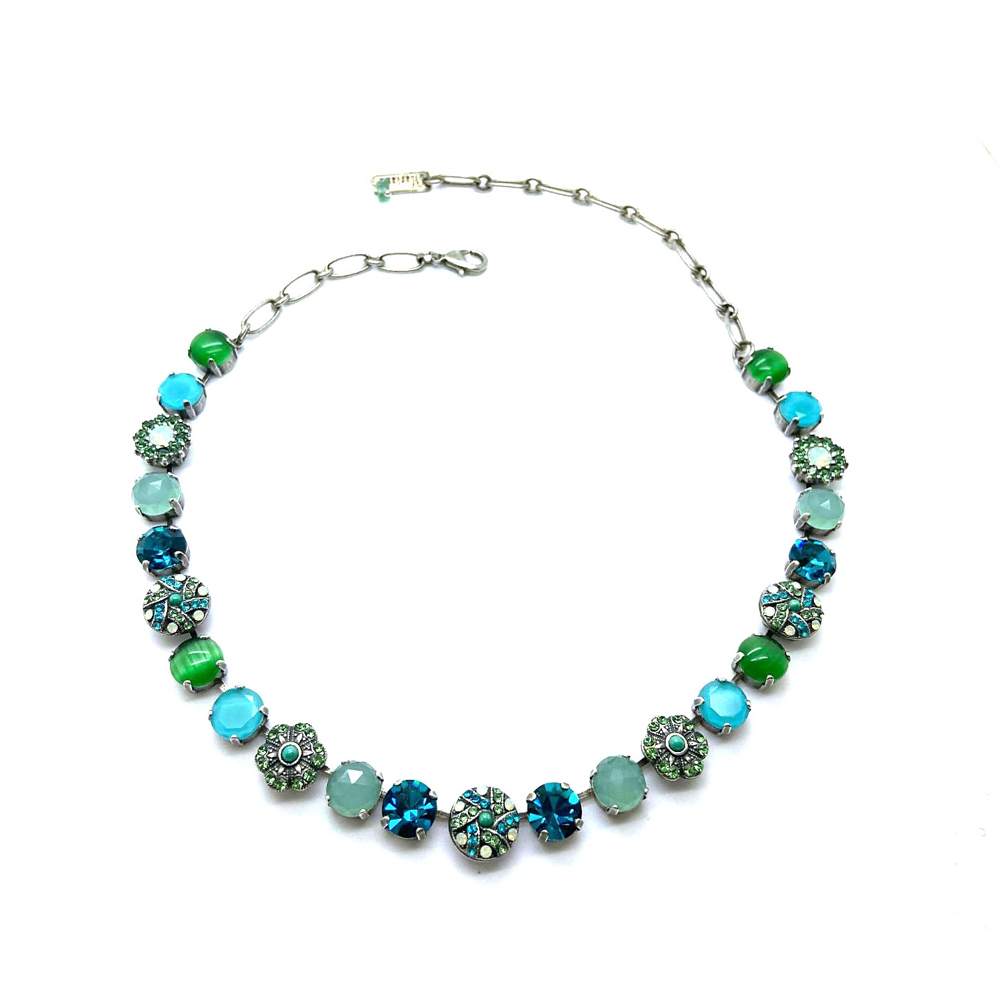 N-3259-1-M1076-SP (3) Necklace By Mariana Woman Exquisite Turquoise Mineral and Pacific Opal Swarovski Crystals - Image 1