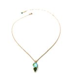 Necklace Pendant By Mariana Woman Exquisite Mint Green and Tourmaline Swarovski Crystals - Image 2