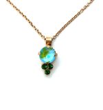 Necklace Pendant By Mariana Woman Exquisite Mint Green and Tourmaline Swarovski Crystals