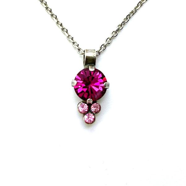Mariana Necklace Pendant Alluring Fuchsia & Lt Rose Austrian Crystals Saba Caribbean Life Coll.