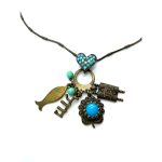 Necklace Pendant By Mariana Woman Heart and Charms Swarovski Crystals