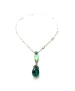 Mariana Necklace Pendant Beautiful Pear Shaped Blue Zircon, Chrysolite Opal & Peridot Austrian Crystals Congo Africa Coll. - Image 3