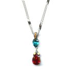 Mariana Necklace Pendant Stunning Pear Shaped Multicolor Austrian Crystals Masai Africa Coll. - Image 2