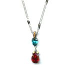 Mariana Necklace Pendant Stunning Pear Shaped Multicolor Austrian Crystals Masai Africa Coll.