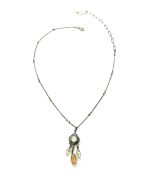 Necklace Pendant By Mariana Woman Fashionable White Opal and Golden Shadow Swarovski Crystals - Image 3