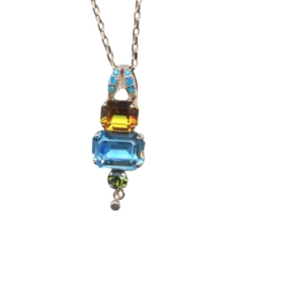 Mariana Necklace Pendant Charming Blues, Jonquil & Peridot Austrian Crystals Kokomo Songbook Coll.