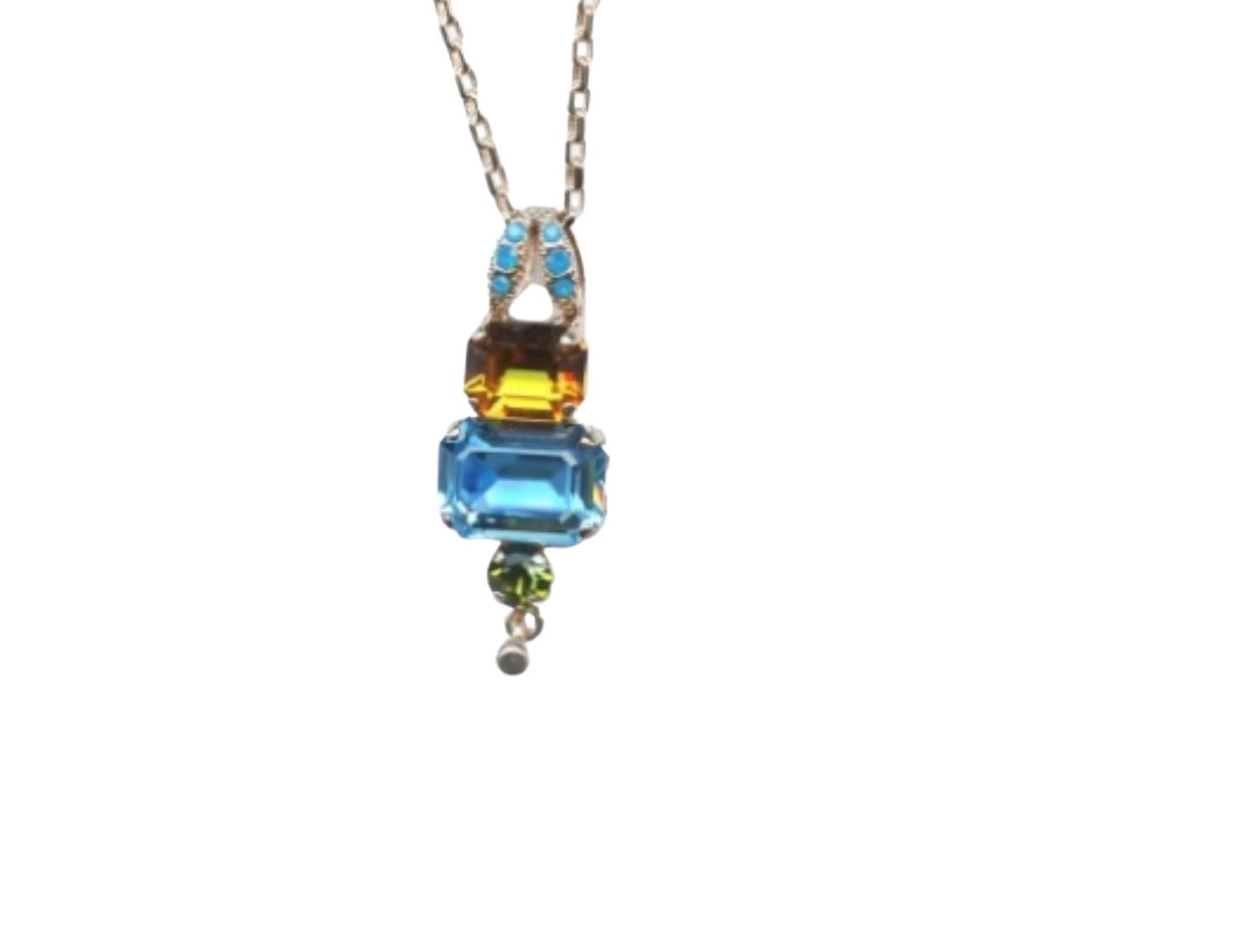 N-5040-8-1058-RG (1) Mariana Necklace Pendant Charming Blues, Jonquil & Peridot Austrian Crystals Kokomo Songbook Coll. - Image 1