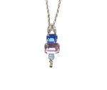 Mariana Necklace Pendant Sassy Blues & Lt Rose Austrian Crystals Kiss From A Rose Songbook Coll.