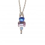 Mariana Necklace Pendant Sassy Blues & Lt Rose Austrian Crystals Kiss From A Rose Songbook Coll.