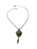Mariana Necklace Pendant Sophisticated Chalcedony Mineral, AB & Tanzanite Austrian Crystals My Treasures Coll. - Image 2