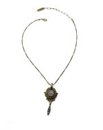 Mariana Necklace Pendant Sophisticated Chalcedony Mineral, AB & Tanzanite Austrian Crystals My Treasures Coll. - Image 3