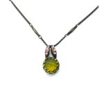 Mariana Necklace Pendant Apatite Mineral & Lt Rose Austrian Crystals My Treasures Coll.