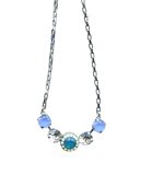 Mariana Necklace Pendant Sophisticated Blues, Chrysolite Opal & Clear Austrian Crystals Zhang Silk Road Coll. - Image 3