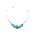 Necklace Pendant By Mariana Woman Elegant Turquoise Mineral and Opal Swarovski Crystals