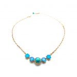 Necklace Pendant By Mariana Woman Elegant Turquoise Mineral and Opal Swarovski Crystals